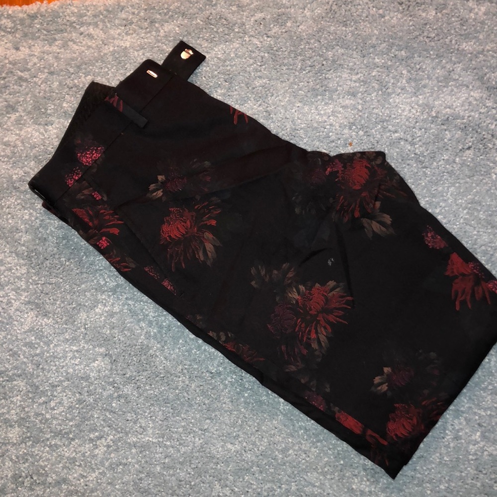 River Island, black floral pants